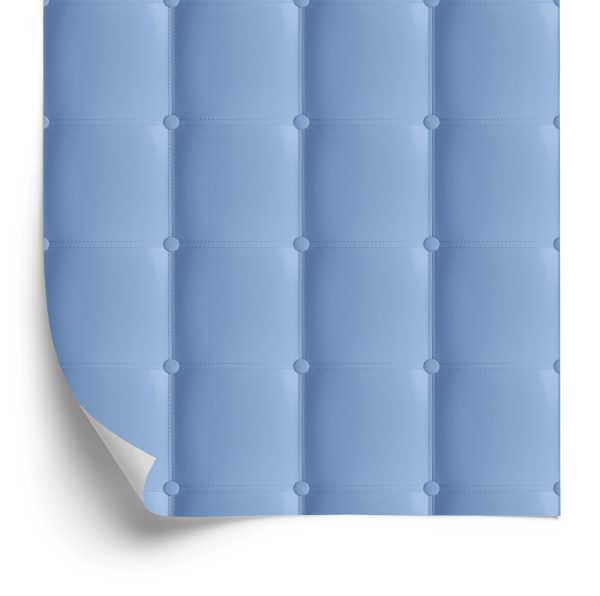 Behang Blauw Gewatteerd Patroon