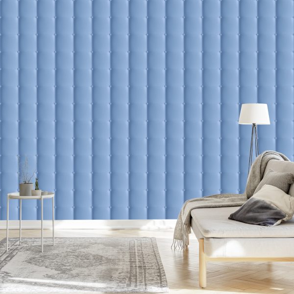 Behang Blauw Gewatteerd Patroon - Afbeelding 3
