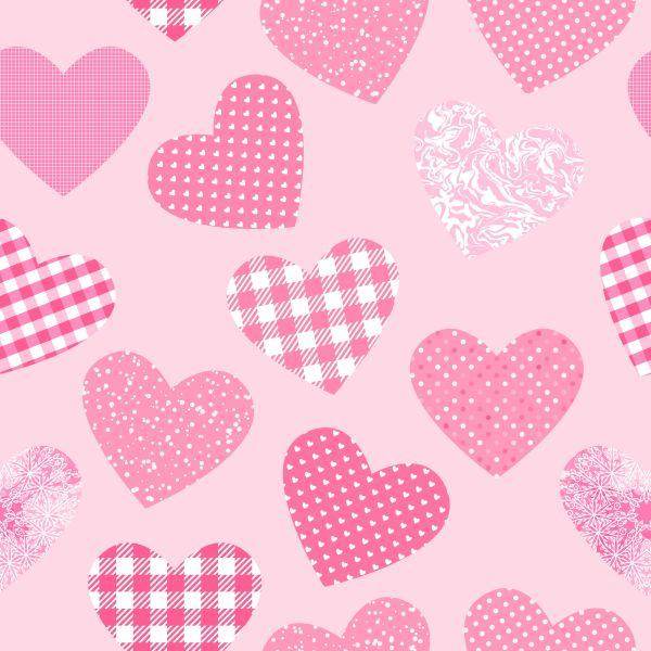 Behang Voor Kinderen - Roze Harten - Afbeelding 2