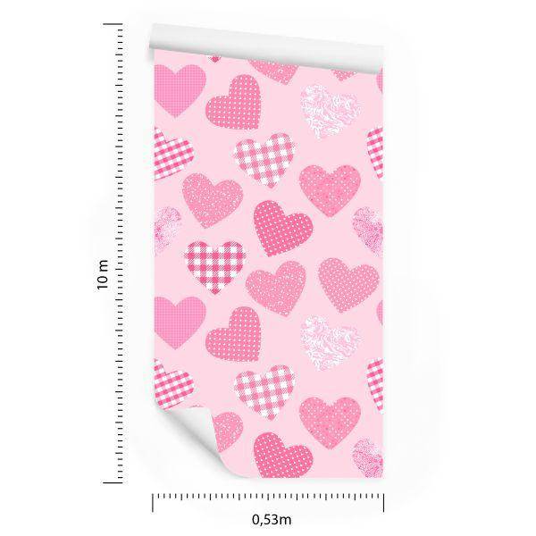 Behang Voor Kinderen - Roze Harten - Afbeelding 8