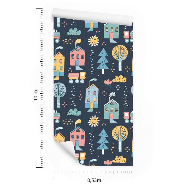 Behang Voor Kinderen - Een Stad In Scandinavische Stijl - Afbeelding 8
