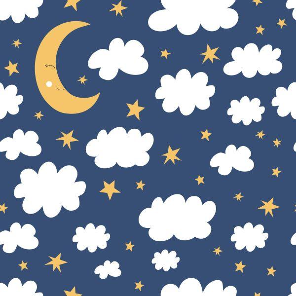 Behang Voor Kinderen - Sterren, Wolken En Slapende Manen - Afbeelding 2