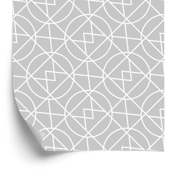 Behang Geometrische Abstractie In Grijstinten
