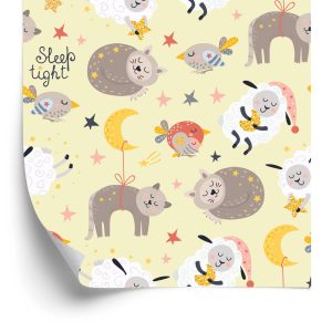 Behang Voor Kinderen - Slapende Dieren