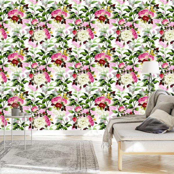 Behang Prachtige Kleurrijke Bloemen - Afbeelding 3