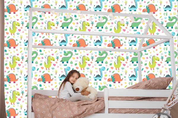Behang Voor Kinderen - Grappige Cartoondinosaurussen - Afbeelding 7