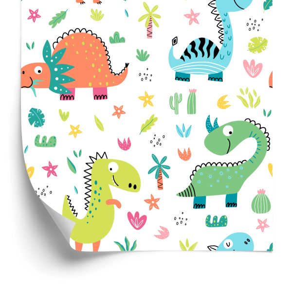 Behang Voor Kinderen - Grappige Cartoondinosaurussen