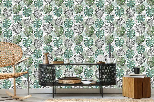 Behang Monstera Vertrekt - Afbeelding 5