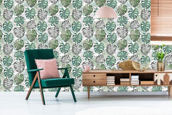 Behang Monstera Vertrekt - Afbeelding 6