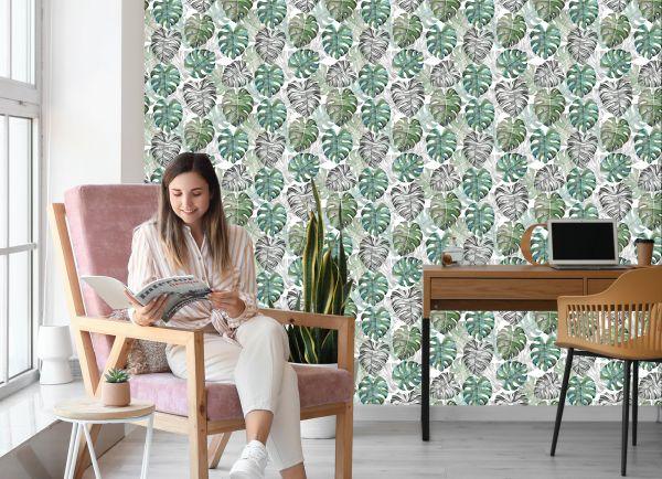 Behang Monstera Vertrekt - Afbeelding 7