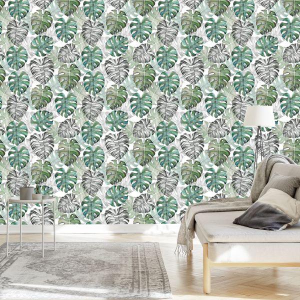 Behang Monstera Vertrekt - Afbeelding 3