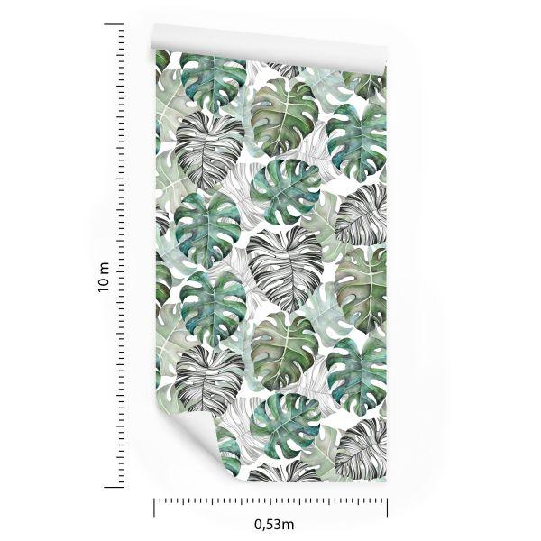 Behang Monstera Vertrekt - Afbeelding 8