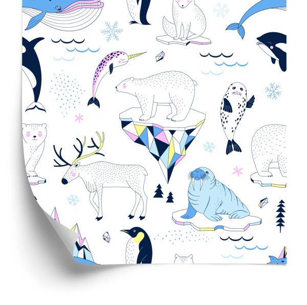 Behang Voor Kinderen - Arctische Wilde Dieren
