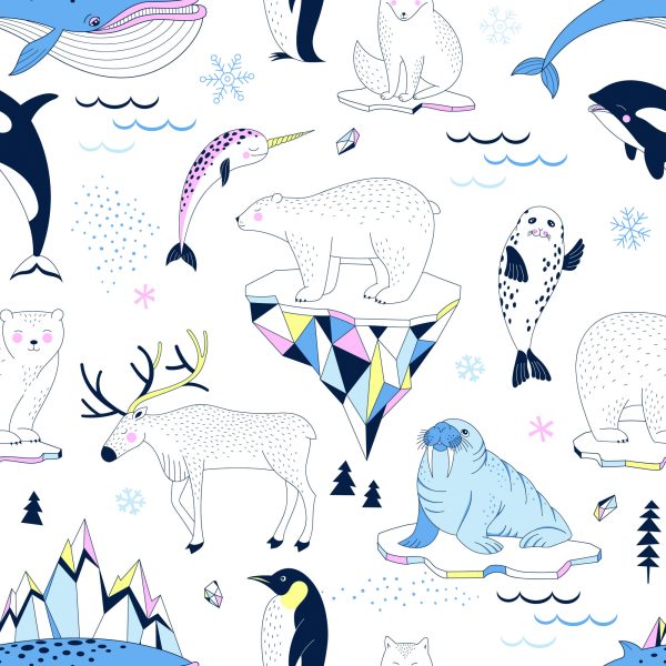 Behang Voor Kinderen - Arctische Wilde Dieren - Afbeelding 2