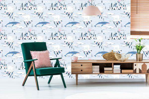 Behang Voor Kinderen - Antarctica In Scandinavische Stijl - Afbeelding 6