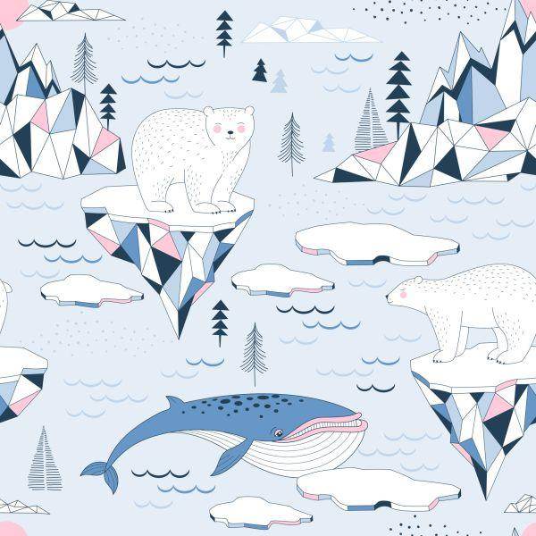 Behang Voor Kinderen - Antarctica In Scandinavische Stijl - Afbeelding 2