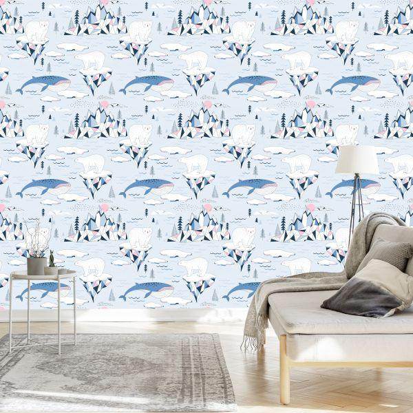 Behang Voor Kinderen - Antarctica In Scandinavische Stijl - Afbeelding 3