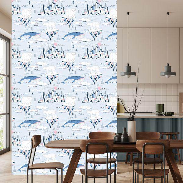 Behang Voor Kinderen - Antarctica In Scandinavische Stijl - Afbeelding 4