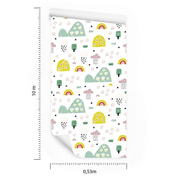 Behang Voor Kinderen - Regenachtig Landschap - Afbeelding 8