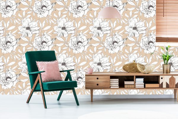 Behang Elegant Bloemenpatroon - Afbeelding 6