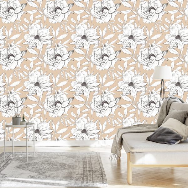 Behang Elegant Bloemenpatroon - Afbeelding 3