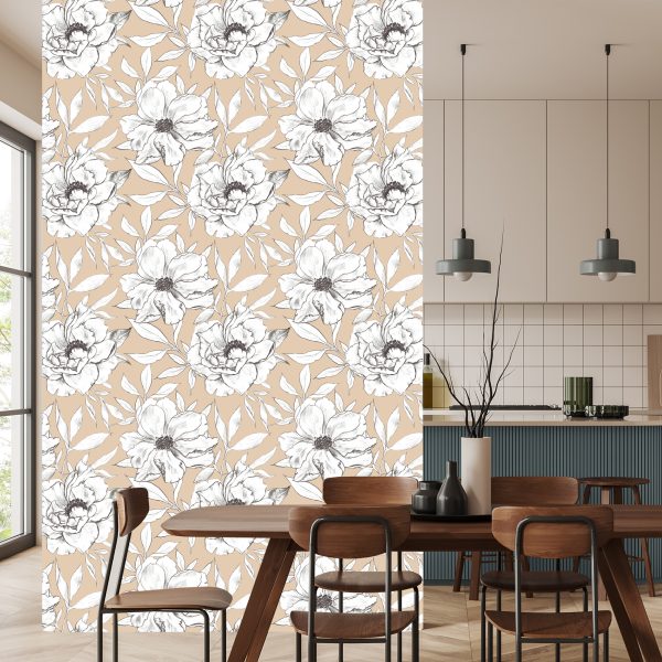 Behang Elegant Bloemenpatroon - Afbeelding 4