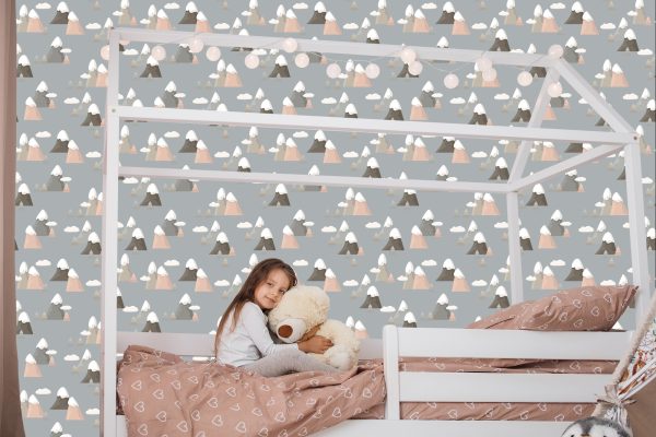 Behang Voor Kinderen - Bergenpatroon - Afbeelding 7