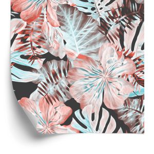 Behang Exotische Bladeren En Bloemen