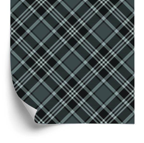 Behang Tartan In Grijstinten