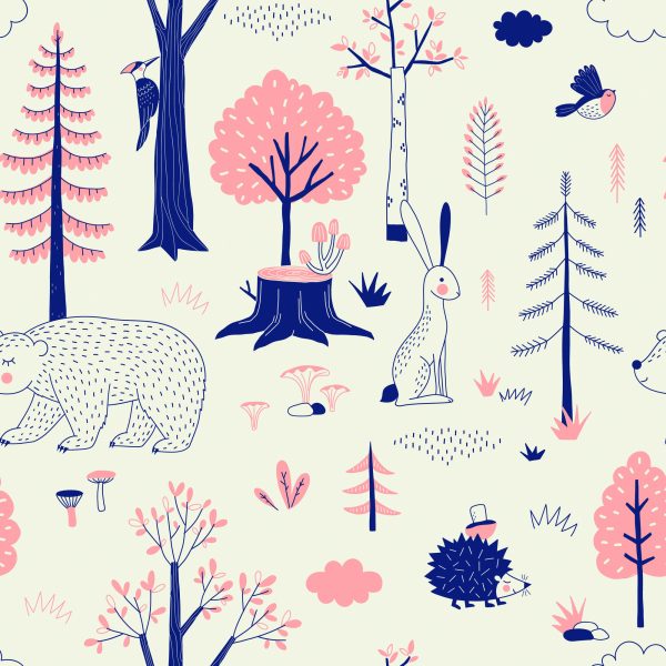 Behang Voor Kinderen - Bosdieren In Het Herfstbos - Afbeelding 2