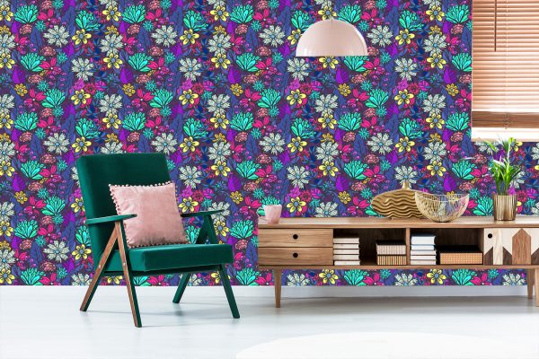 Behang Voor Kinderen - Een Boeket Met Prachtige Kleurrijke Bloemen - Afbeelding 6