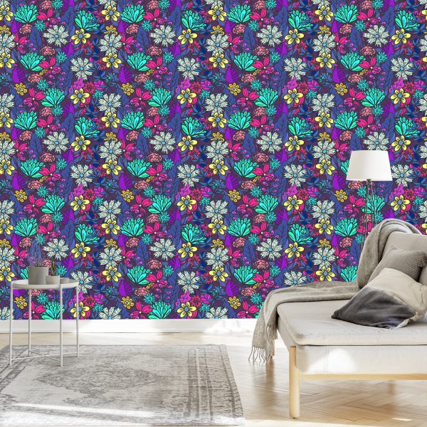 Behang Voor Kinderen - Een Boeket Met Prachtige Kleurrijke Bloemen - Afbeelding 3
