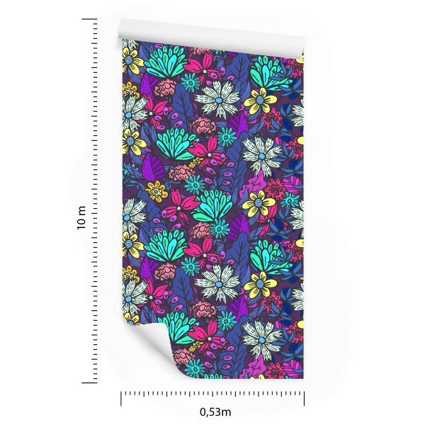 Behang Voor Kinderen - Een Boeket Met Prachtige Kleurrijke Bloemen - Afbeelding 8