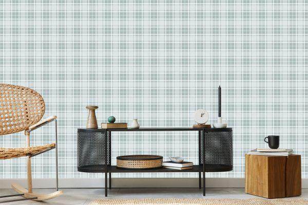 Behang Klassieke Grijze Schotse Plaid - Afbeelding 5