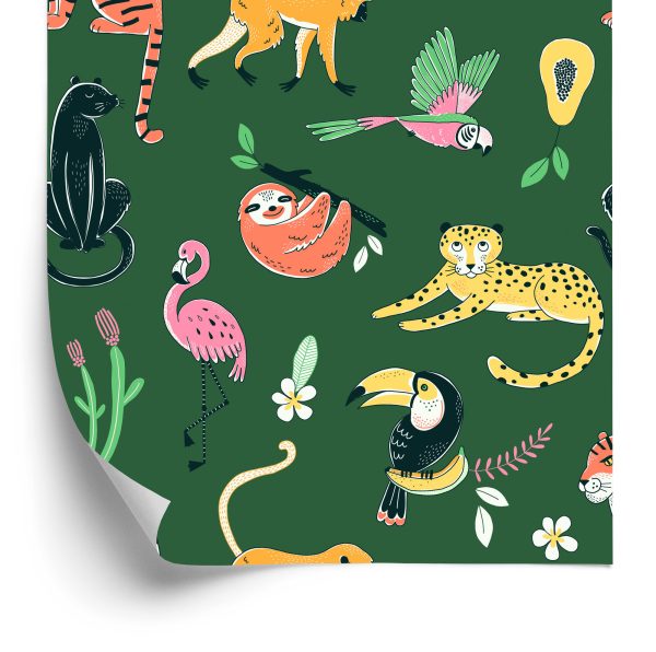 Behang Voor Kinderen - Wilde Dieren I.