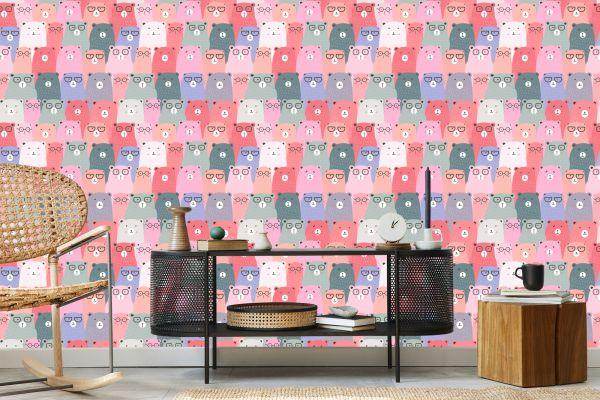Behang Voor Kinderen - Kleurrijke Teddyberen In Scandinavische Stijl - Afbeelding 5