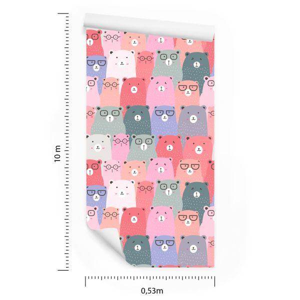 Behang Voor Kinderen - Kleurrijke Teddyberen In Scandinavische Stijl - Afbeelding 8