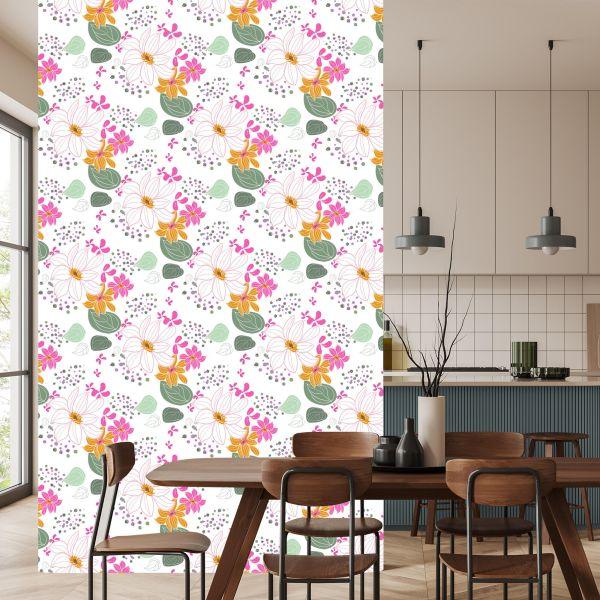 Behang Voor Kinderen - Prachtige Kleurrijke Bloemen - Afbeelding 4