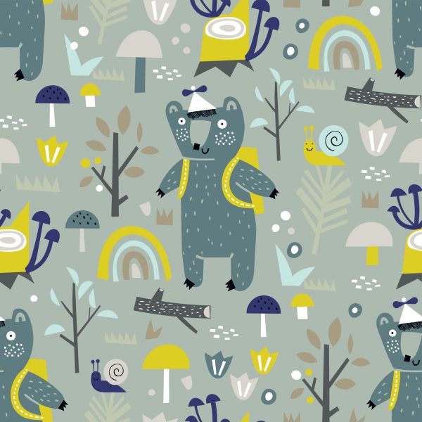 Behang Voor Kinderen - Grappige Beren In Het Bos - Afbeelding 2