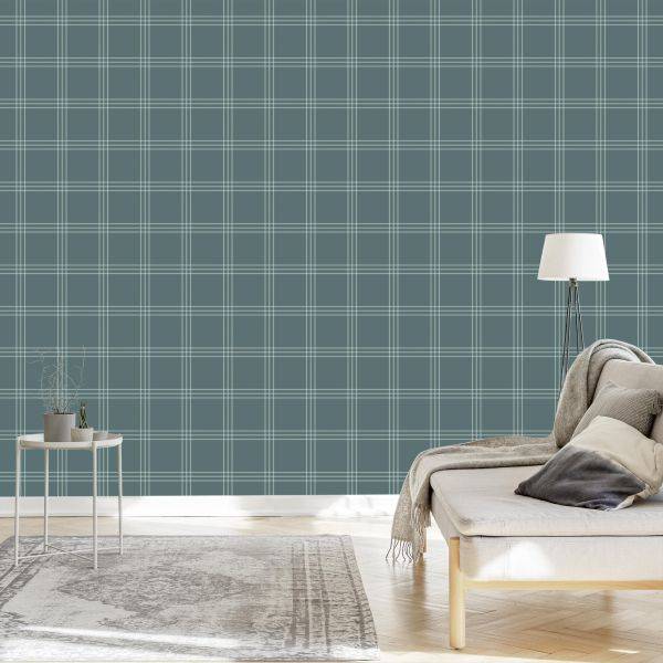 Behang Schotse Plaid In Grijstinten - Afbeelding 3