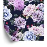 Behang Mooie Kleurrijke Rozen In Vintage Stijl