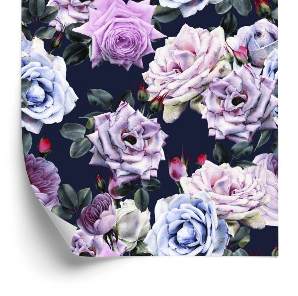 Behang Mooie Kleurrijke Rozen In Vintage Stijl