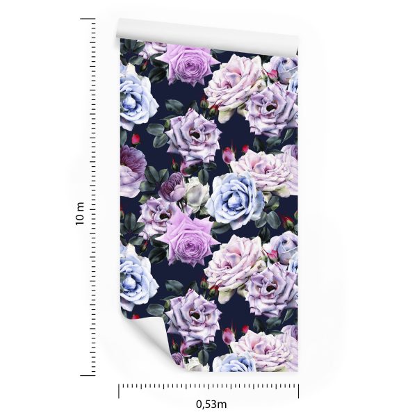 Behang Mooie Kleurrijke Rozen In Vintage Stijl - Afbeelding 8