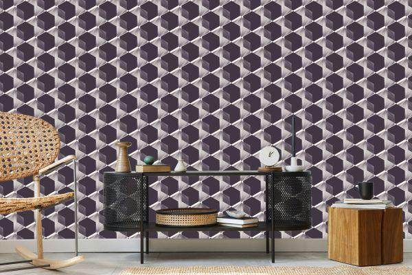 Behang Modernistische Zeshoeken - 3D-Effect - Afbeelding 5