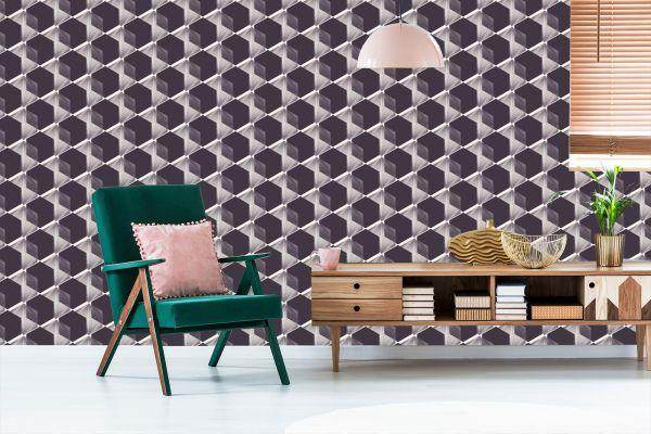 Behang Modernistische Zeshoeken - 3D-Effect - Afbeelding 6