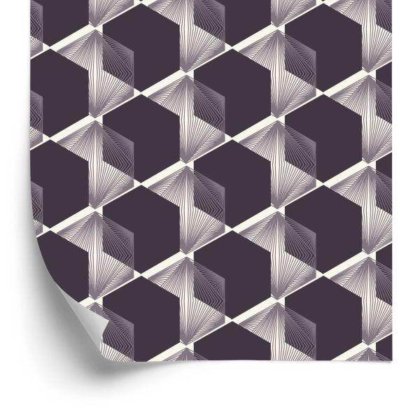 Behang Modernistische Zeshoeken - 3D-Effect
