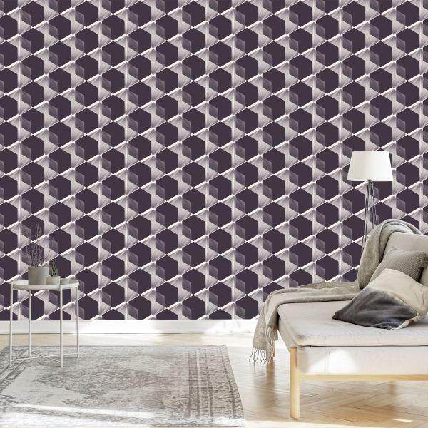 Behang Modernistische Zeshoeken - 3D-Effect - Afbeelding 3