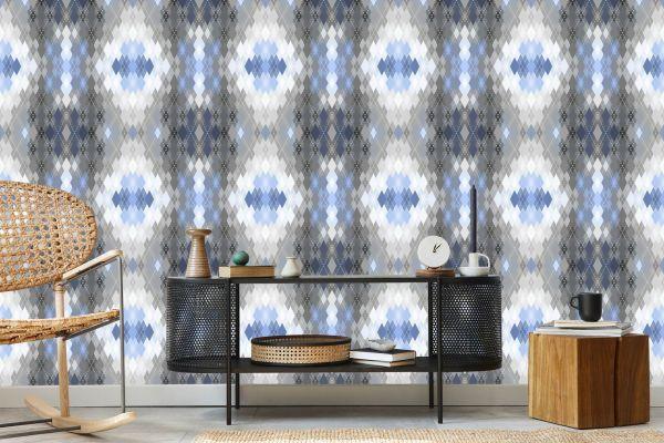 Behang Geometrisch - Argyle-Patroon - Afbeelding 5