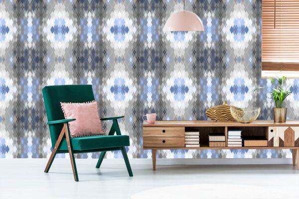 Behang Geometrisch - Argyle-Patroon - Afbeelding 6