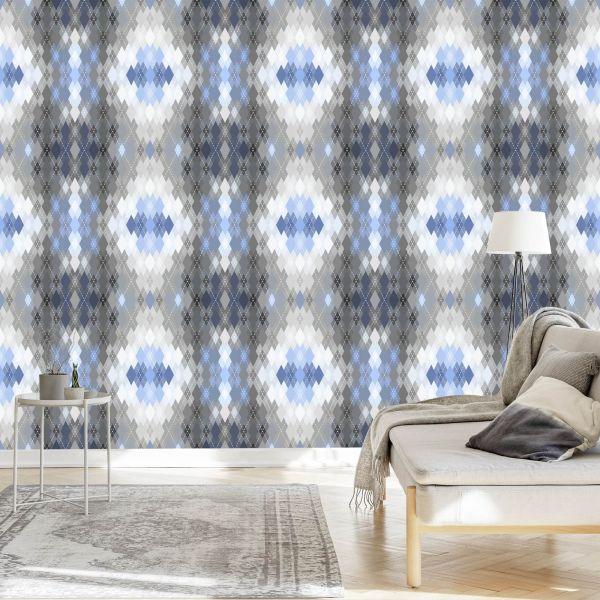 Behang Geometrisch - Argyle-Patroon - Afbeelding 3